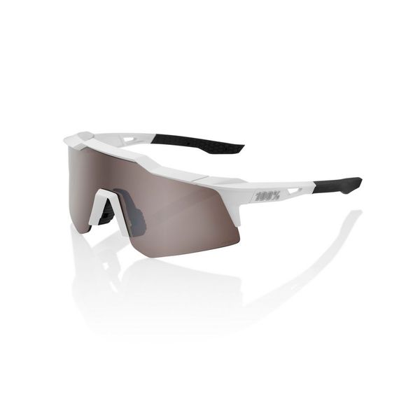 100% Speedcraft XS - Matte White - HiPER Silver Mirror Lens