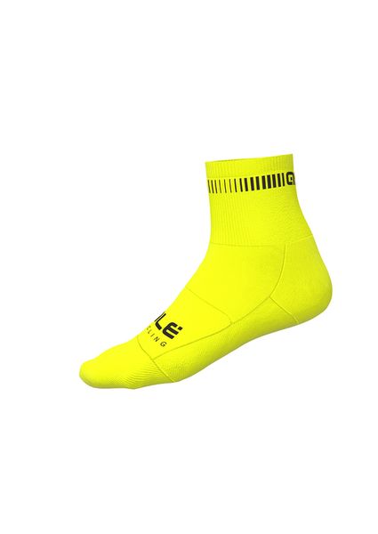 Cyklistické ponožky ALÉ LOGO Q-SKIN SOCKS fluo yellow-black