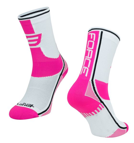 Ponožky F LONG PLUS, ružovo-čierno-biele