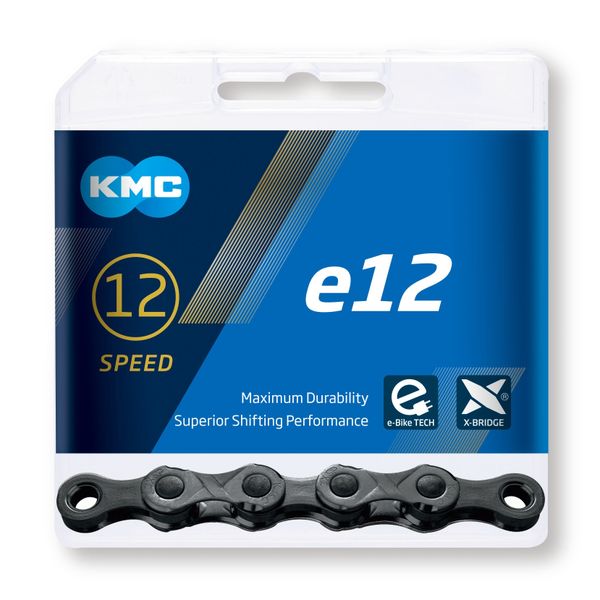 Reťaz KMC e12 BlackTech pre elektrobicykle, 12 Speed