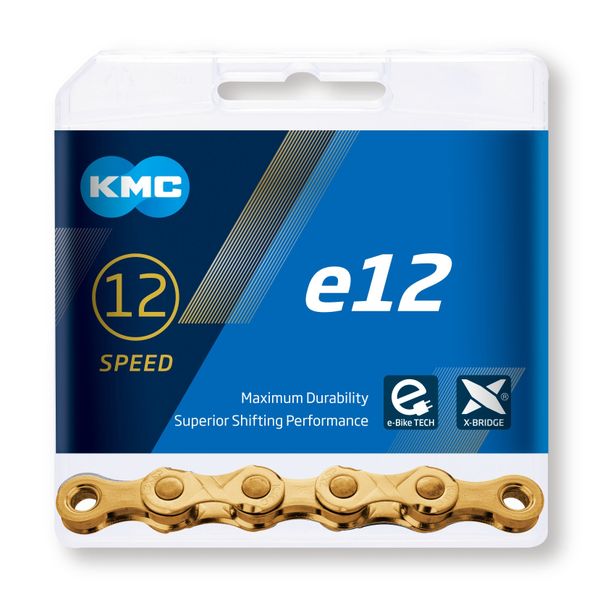 Reťaz KMC e12 Ti-N Gold pre elektrobicykle, 12 Speed