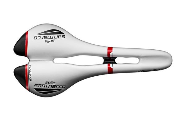 Selle San Marco Aspide Open-Fit Racing Narrow (white / black / red)